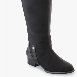 Ros Hommerson Song Wide Shaft Black Leather Boots